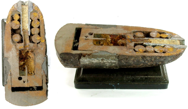 Cross section of 3 inch Hotchkiss Shell Cross section of 3 inch Hotchkiss Shell