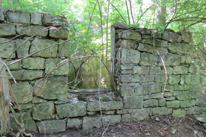 Old foundation on Big Blue Battlefield walking trail