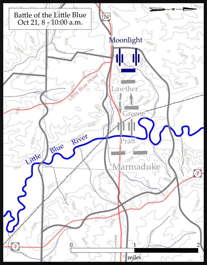 Battle of the Little Blue, October 21, 1864, 8-10:00 a.m.