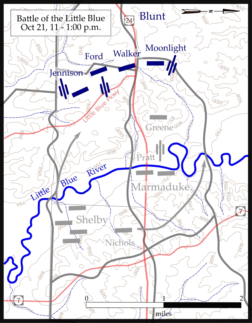 Battle of the Little Blue, October 21, 1864, 11-1:00 p.m.