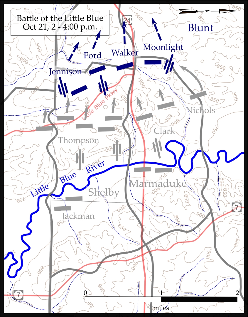 Battle of the Little Blue, October 21, 1864, 2-4:00 p.m.