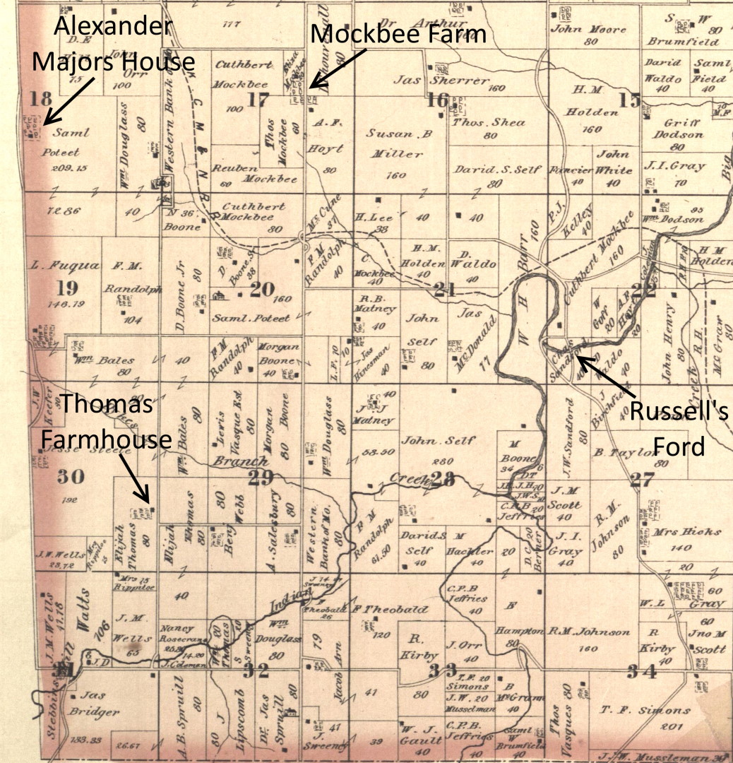 map showing location of the farmhouse