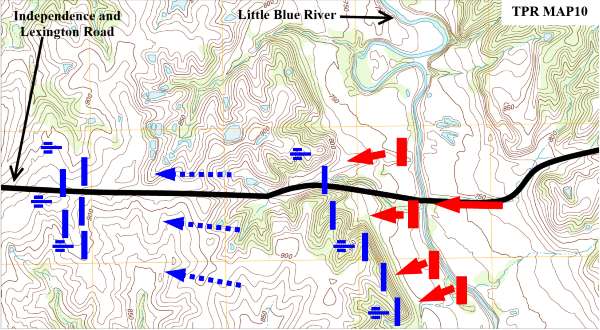 Map of the Battle of the Little Blue River