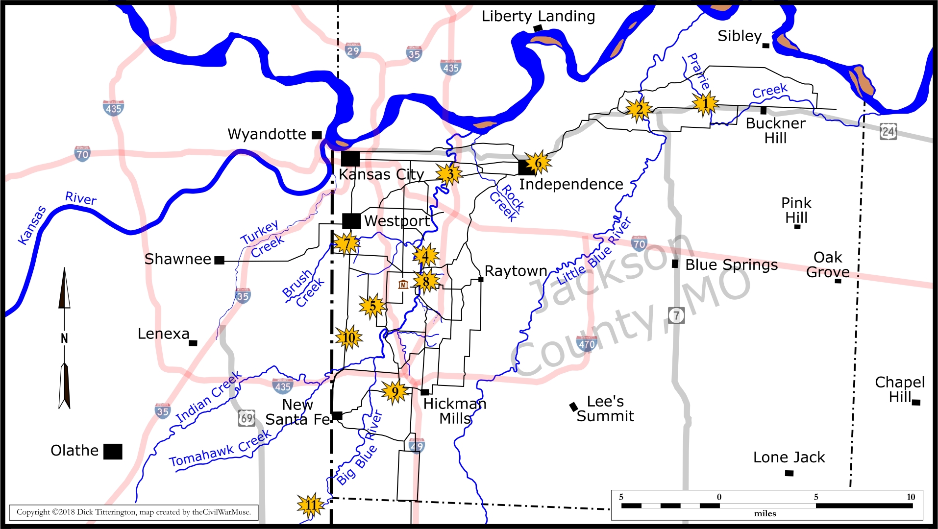 Battle of Westport Annotated Map
