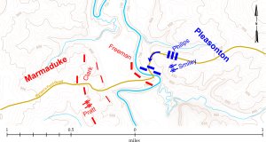 Map of initial Freeman's Skirmish Line