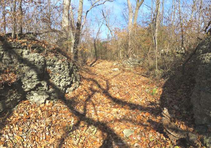 Historic Byram's Ford Road east of Hardesty