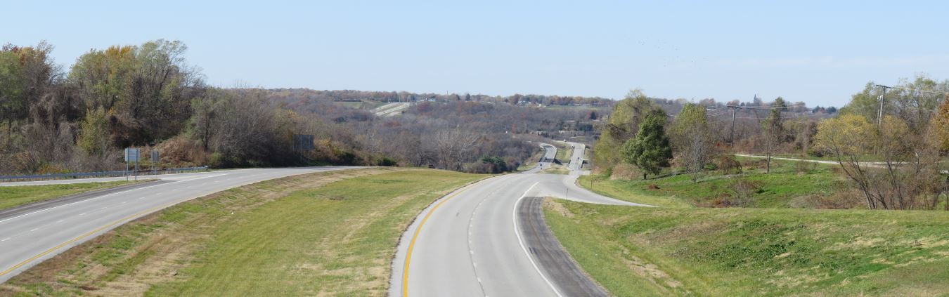 Looking east to Little Blue River along US Highway 24