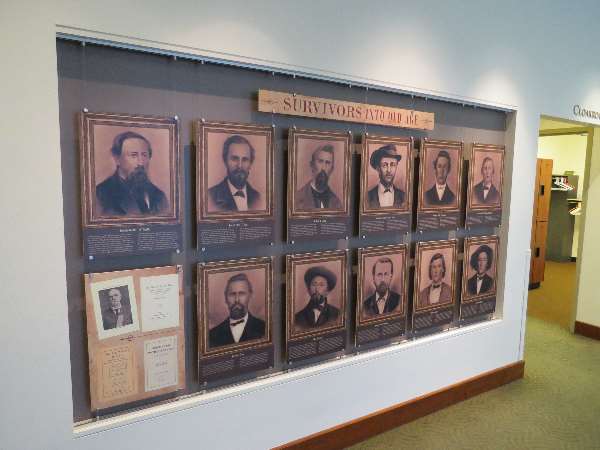 Portrait display of Missouri Guerrillas at KC Public Library