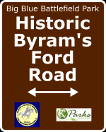 Sign marking Historic Byram's Ford Road