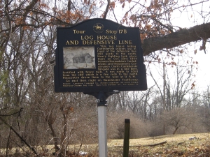 Log House and Defense Line Historical Marker