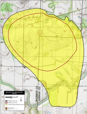 Map of Marmaton River Battlefield (National Park Service)